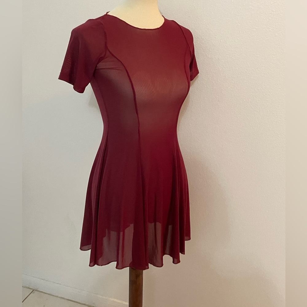 Dance Solo Costume * Sheer‎ * Burgandy